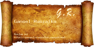 Gansel Ruszalka névjegykártya